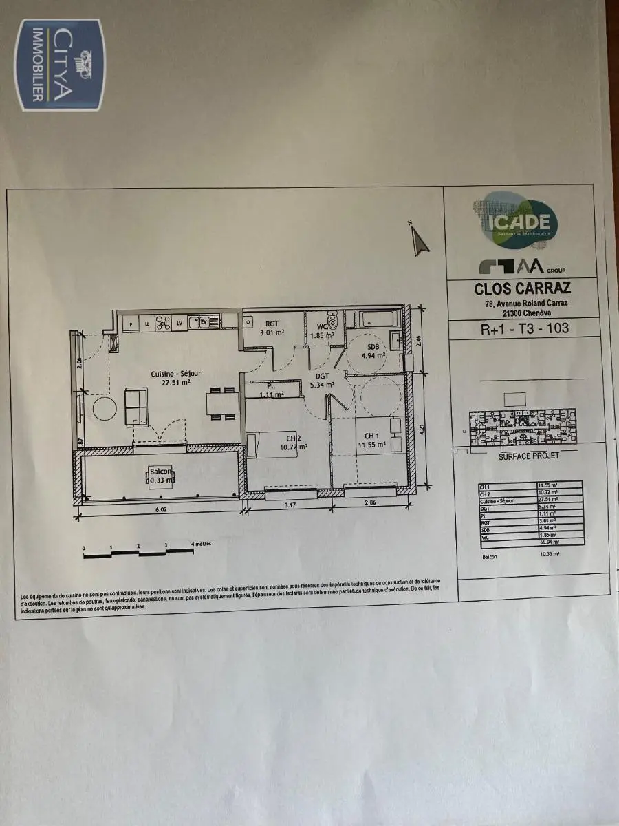 Photo 7 Appartement 3 pièces 66.04m²
