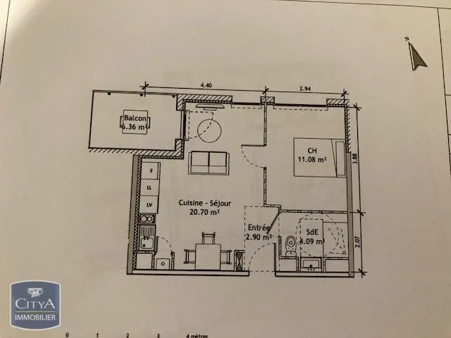 Photo 3 Appartement 2 pièces 38.7m²