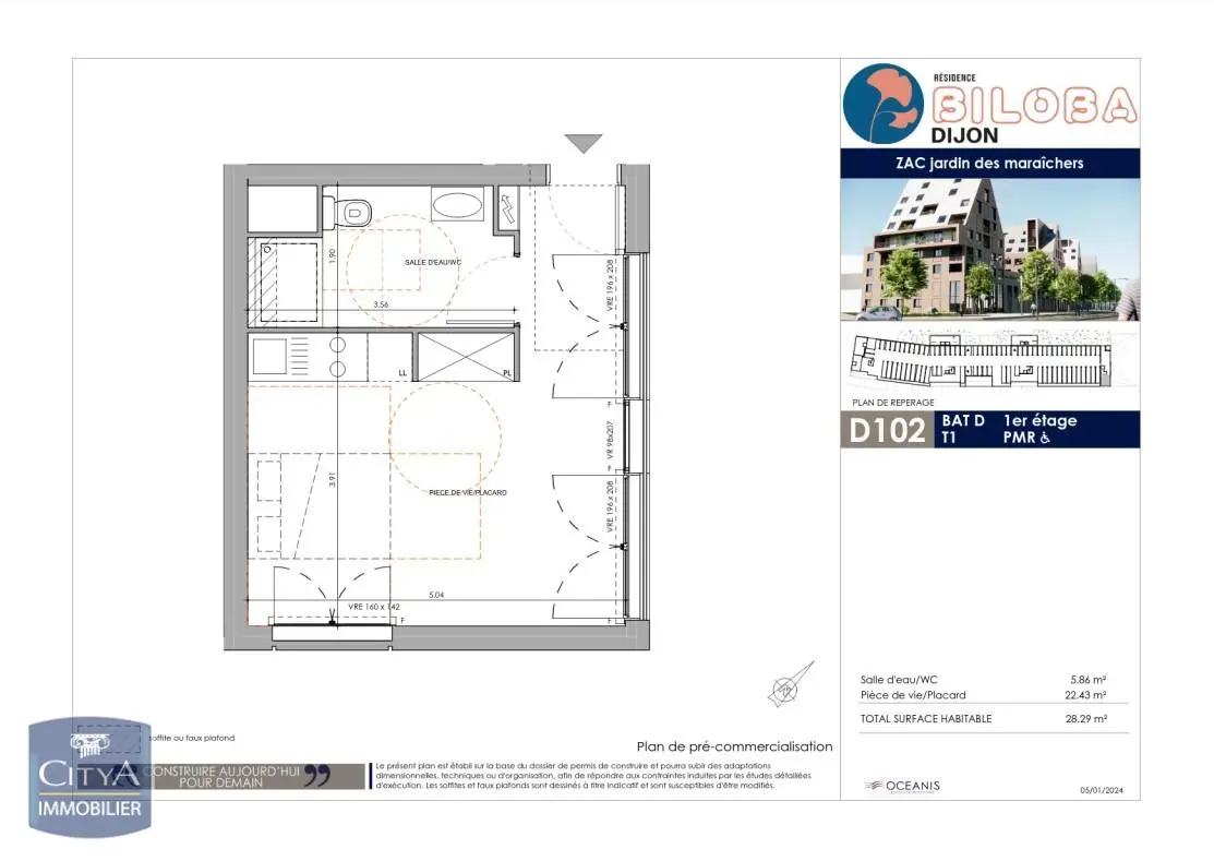Photo 4 Appartement 1 pièce 28.29m²