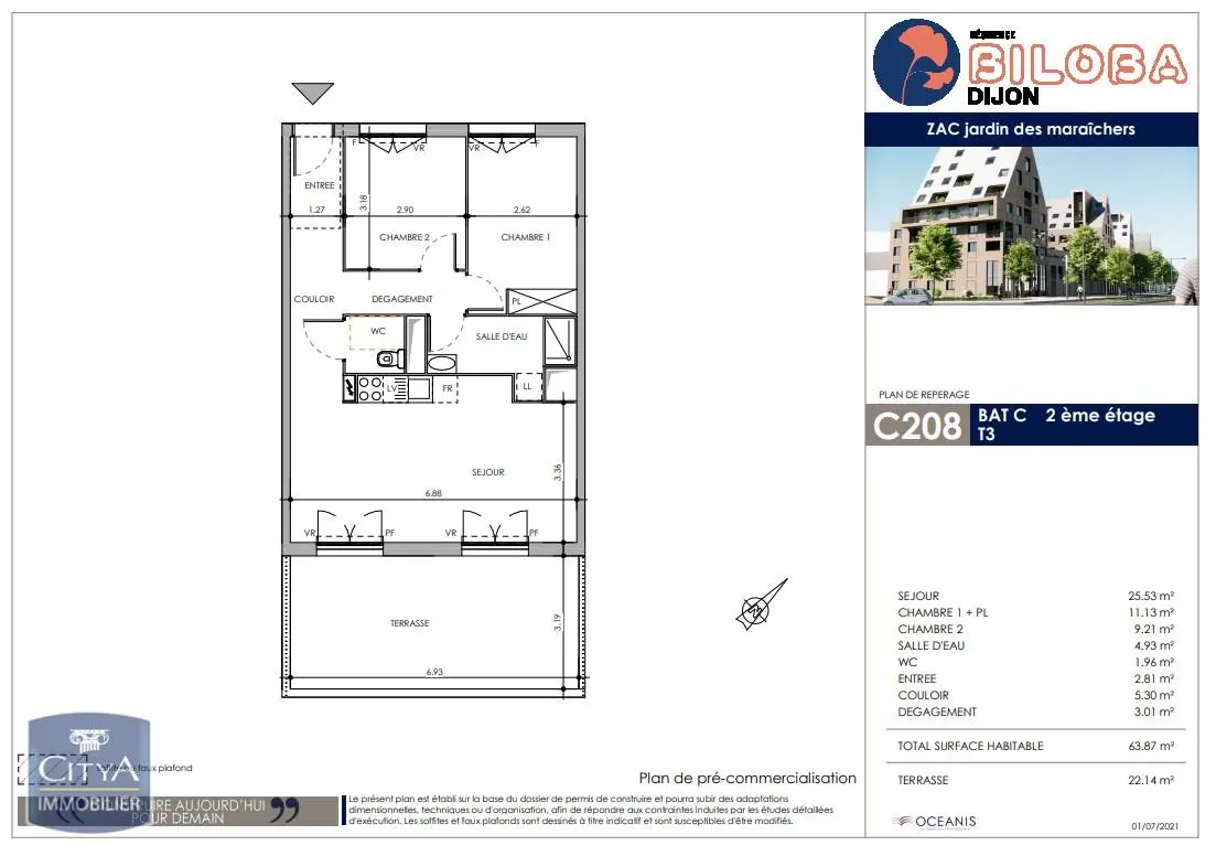 Photo 1 Appartement 3 pièces 63.87m²