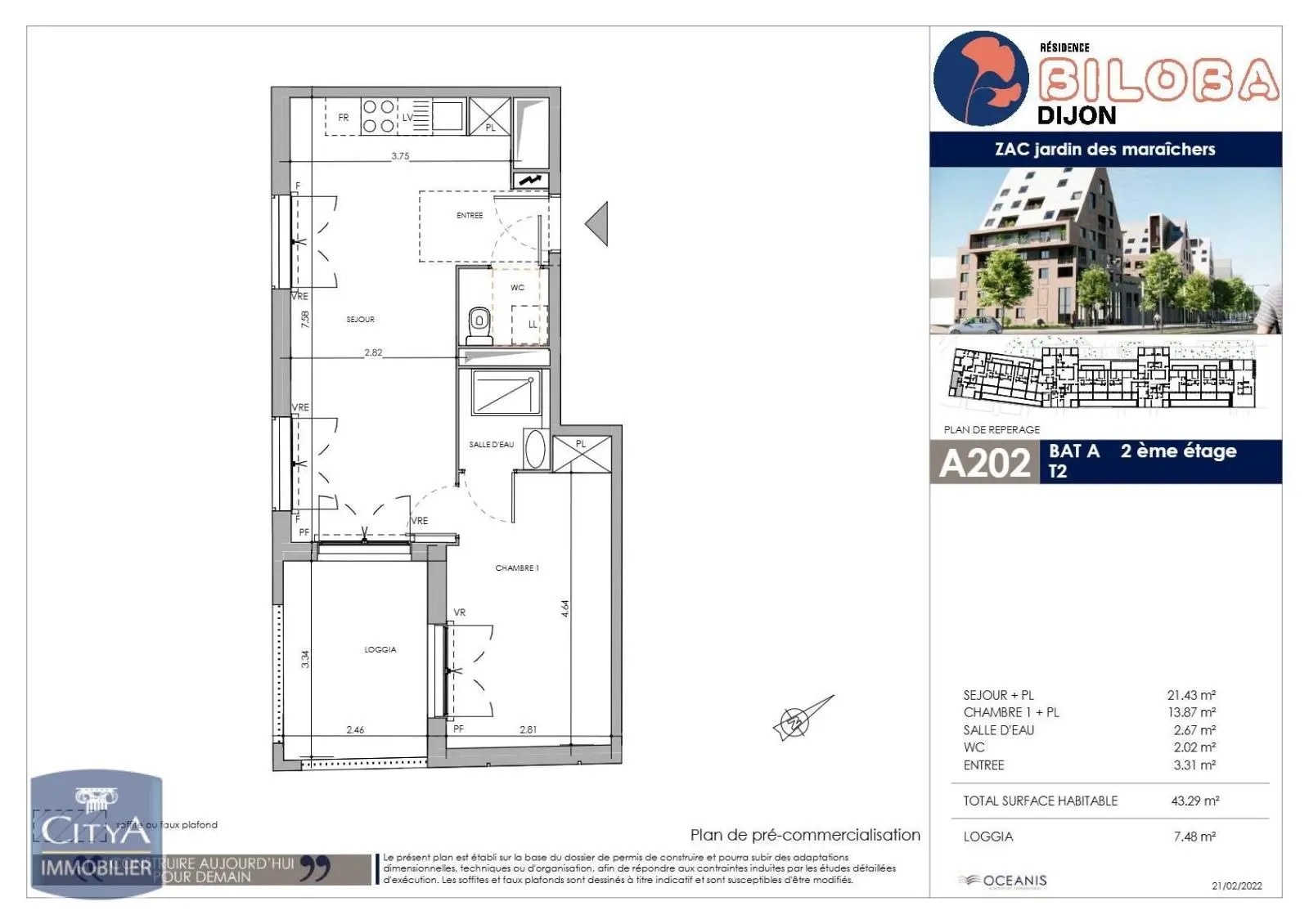 Photo 1 Appartement 2 pièces 43.29m²