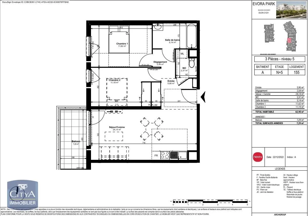 Photo 7 Appartement 3 pièces 62.9m²
