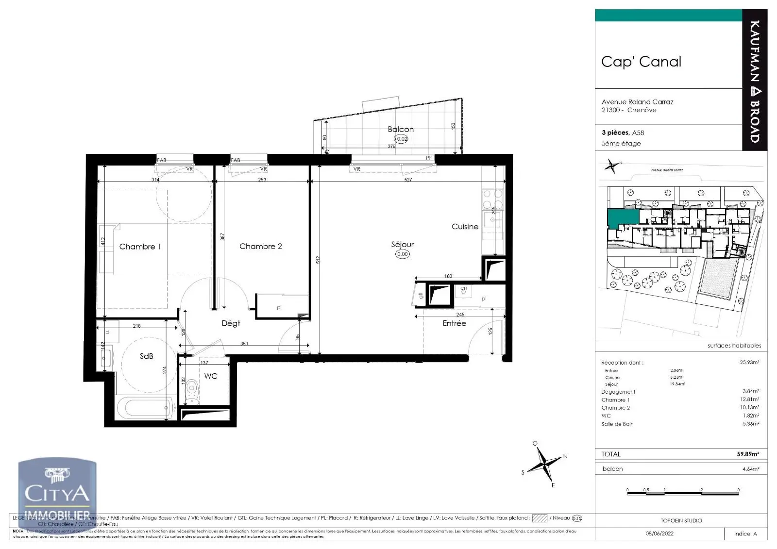 Photo 1 Appartement 3 pièces 59.89m²
