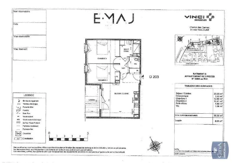 Photo 11 Appartement 3 pièces 58.35m²