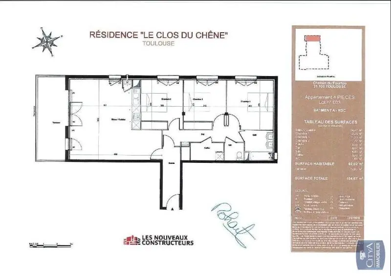 Photo 2 Appartement 4 pièces 92.17m²