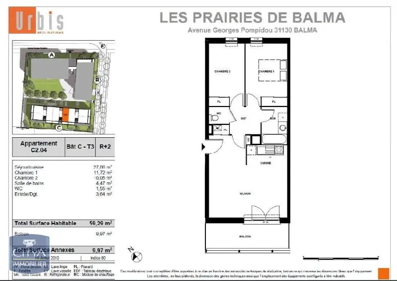 Photo 10 pour Appartement 3 pièces 59.29m² Photo 10 Appartement 3 pièces 59.29m²