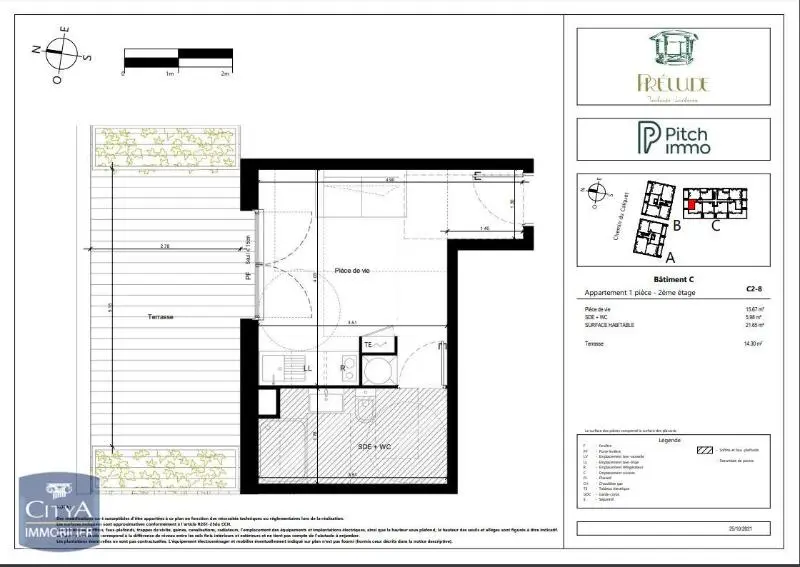 Photo 6 Appartement 1 pièce 21.63m²