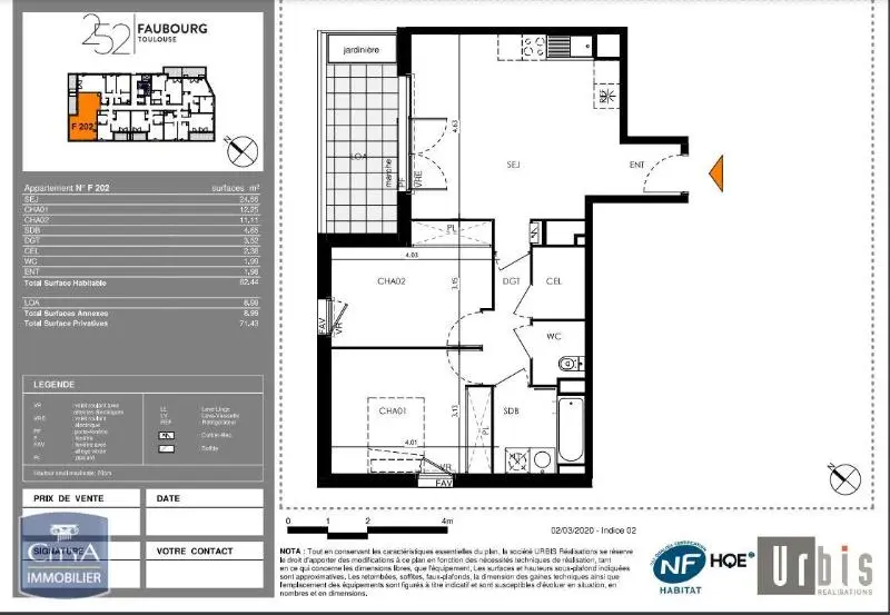 Photo 13 Appartement 3 pièces 62.44m²