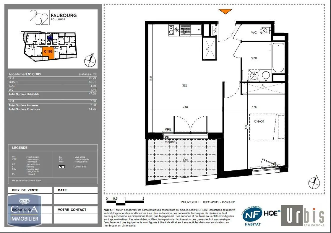 Photo 1 Appartement 2 pièces 47.08m²