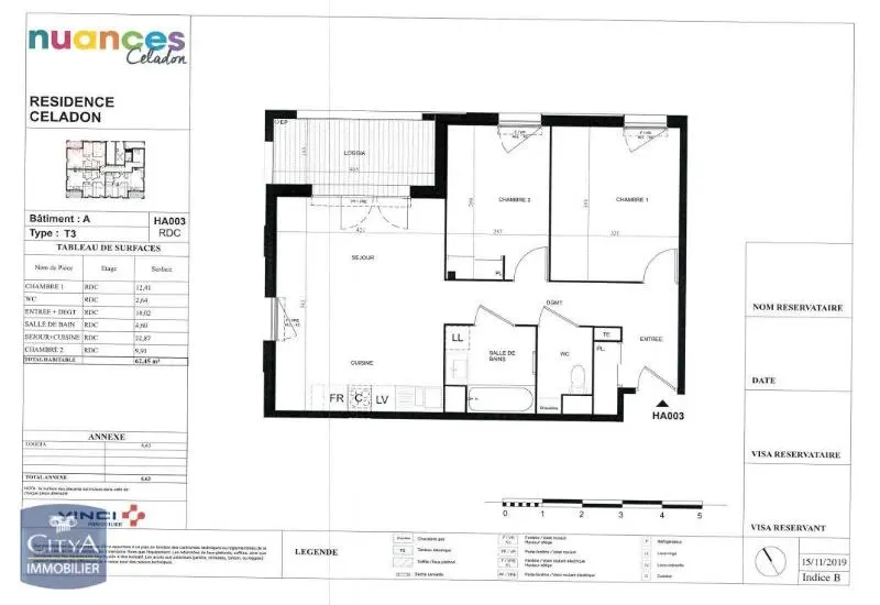 Photo 7 Appartement 3 pièces 62.45m²