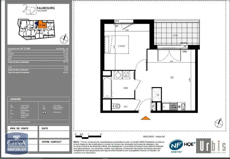 Photo 2 Appartement 2 pièces 39.18m²