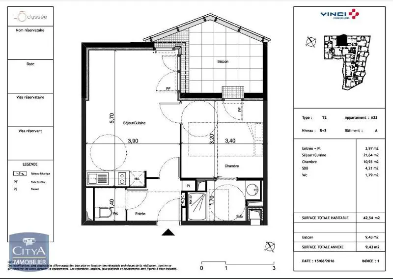 Photo 6 Appartement 2 pièces 42.54m²