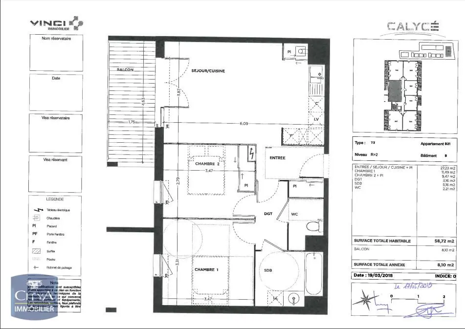 Photo 1 Appartement 3 pièces 58.02m²