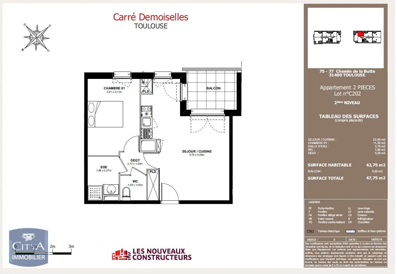 Photo 1 Appartement 2 pièces 43.13m²