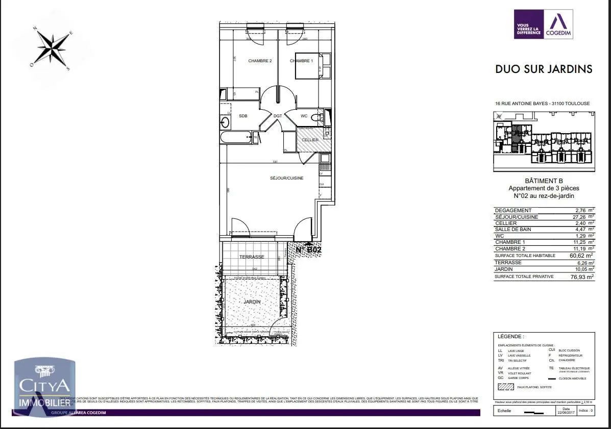 Photo 1 Appartement 3 pièces 60.62m²
