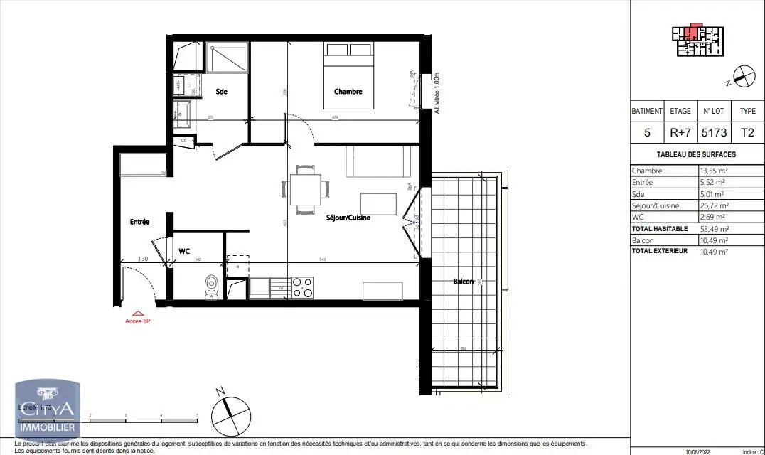 Photo 1 Appartement 2 pièces 53.49m²