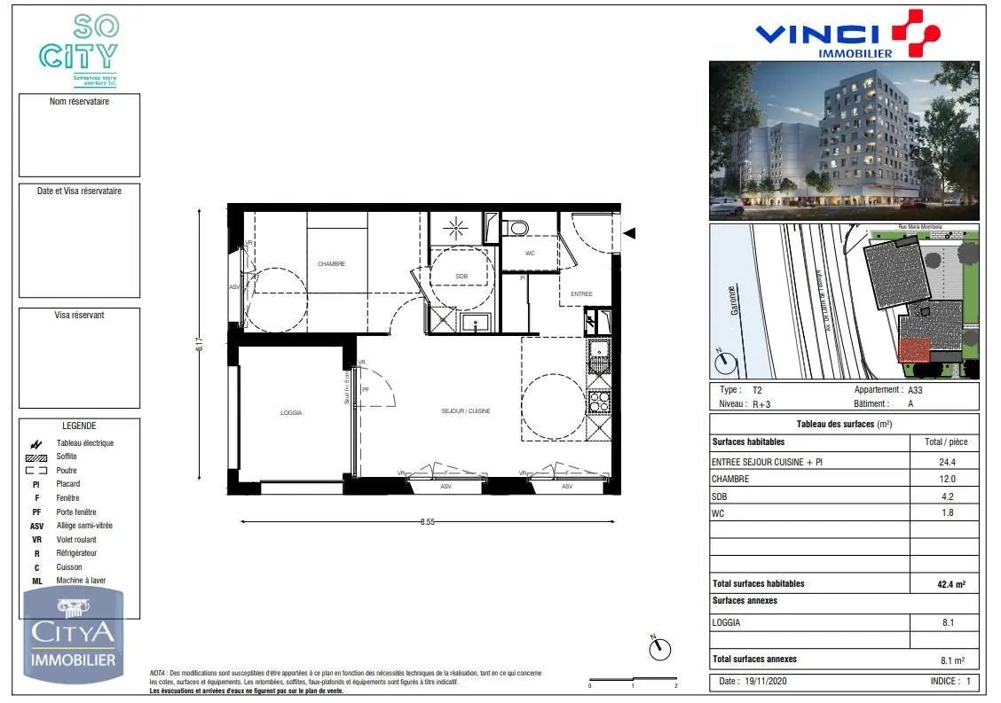 Photo 1 Appartement 2 pièces 42.4m²