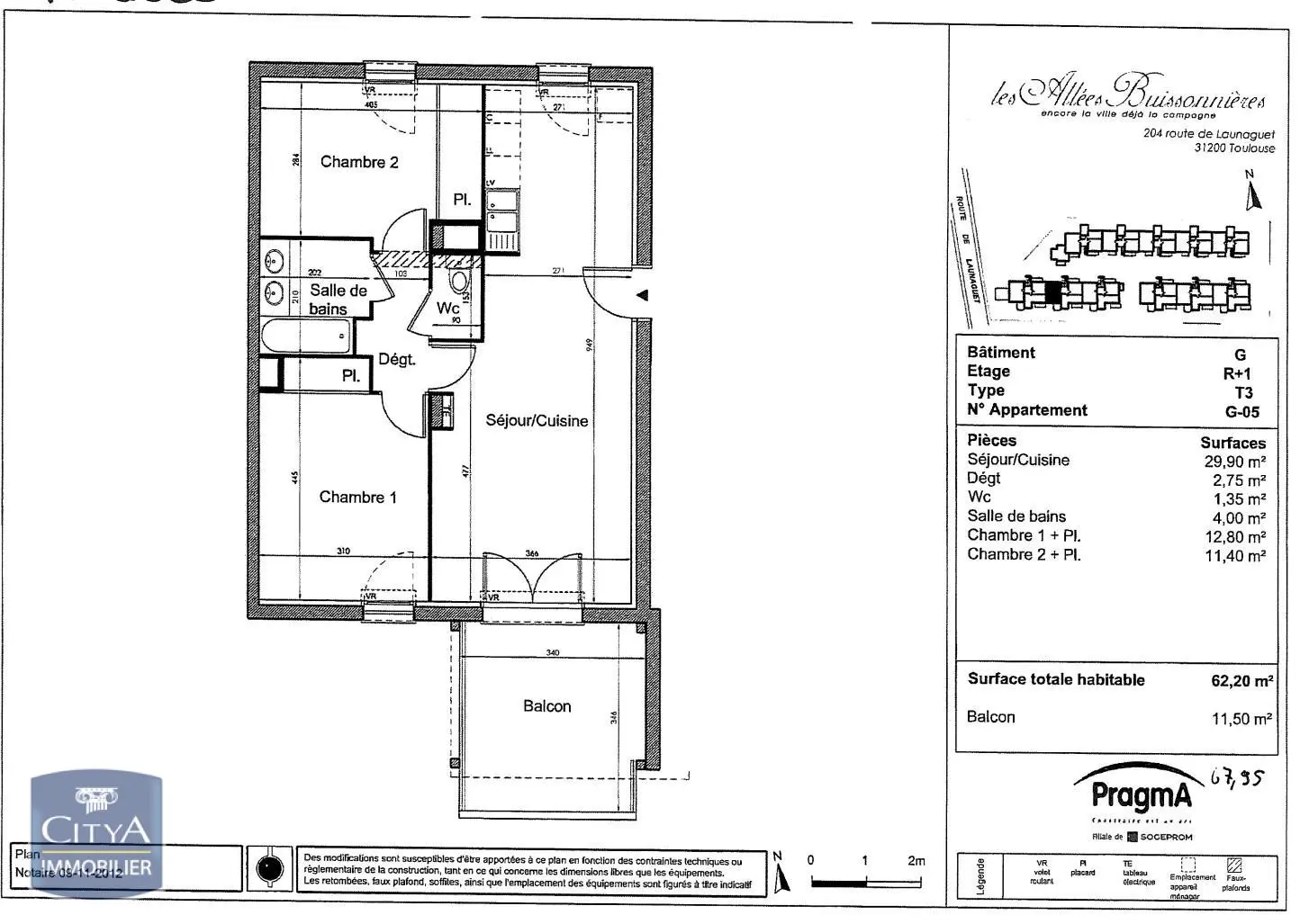 Photo 2 Appartement 3 pièces 62.23m²