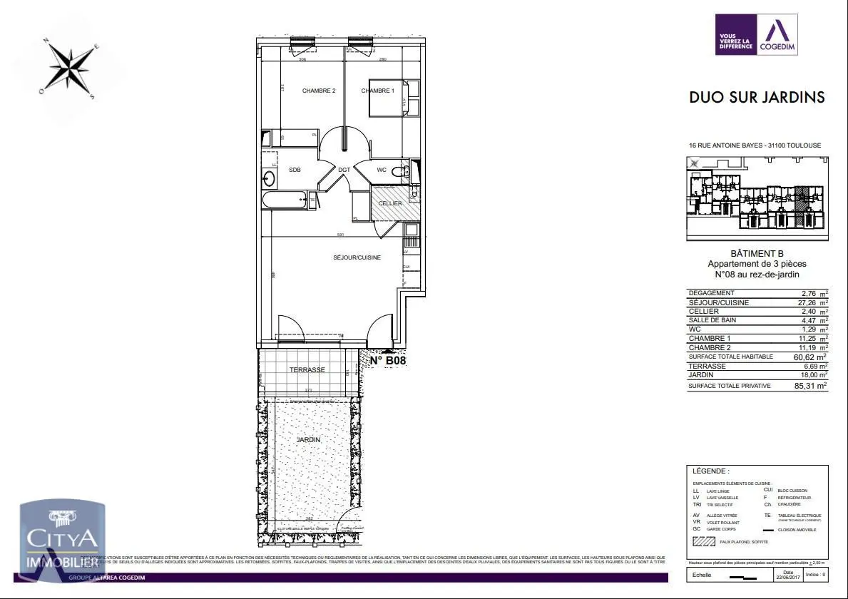 Photo 2 Appartement 3 pièces 60.62m²
