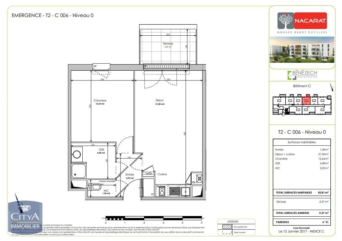 Photo 3 Appartement 2 pièces 42.58m²