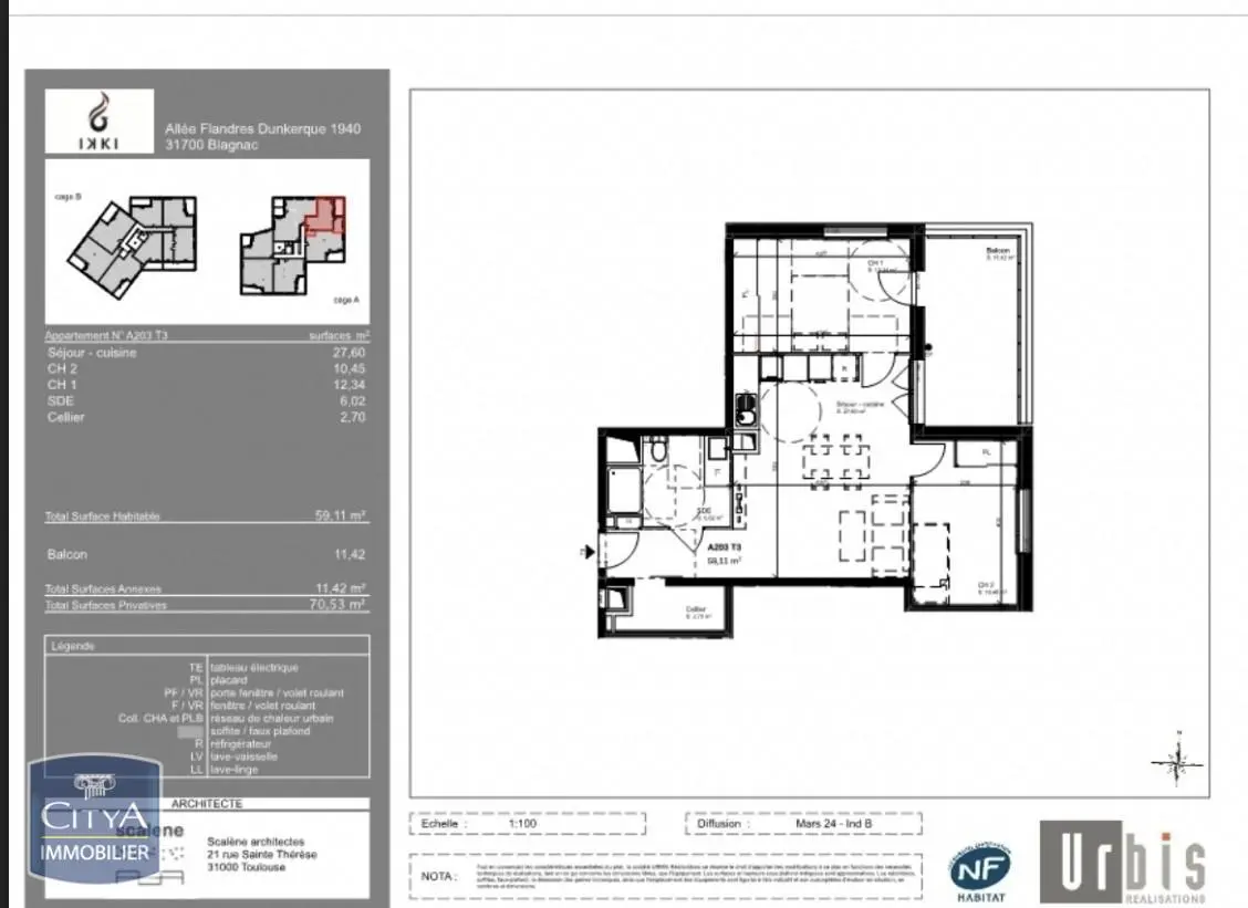 Photo 2 Appartement 3 pièces 59.11m²