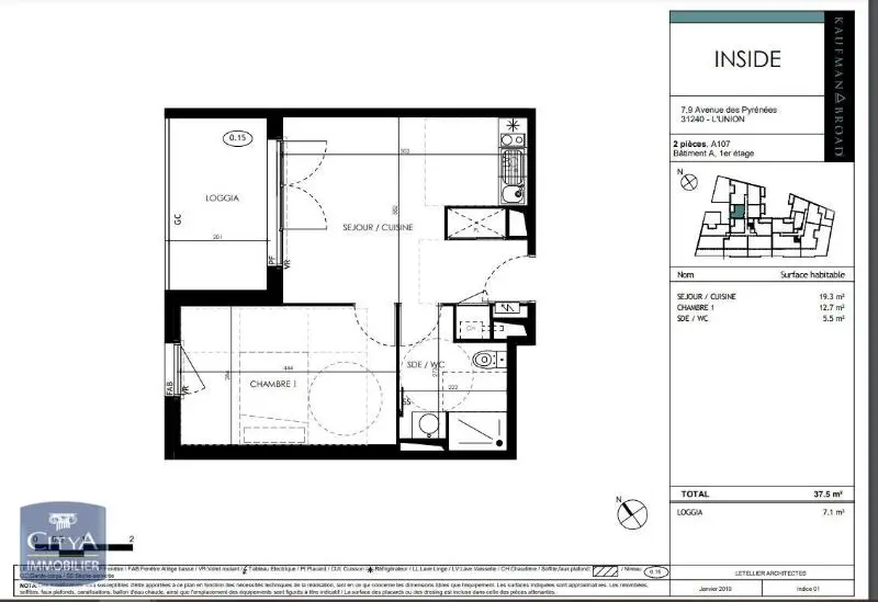 Photo 2 Appartement 2 pièces 37.5m²
