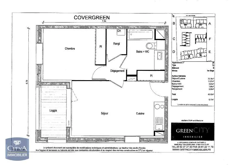 Photo 2 Appartement 2 pièces 43.22m²