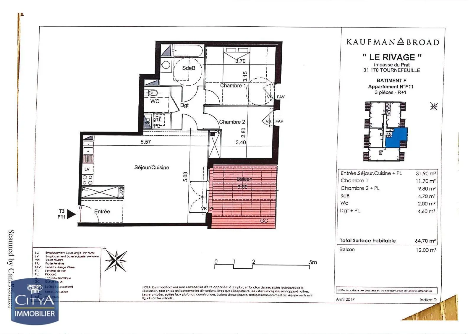 Photo 1 Appartement 3 pièces 64.58m²