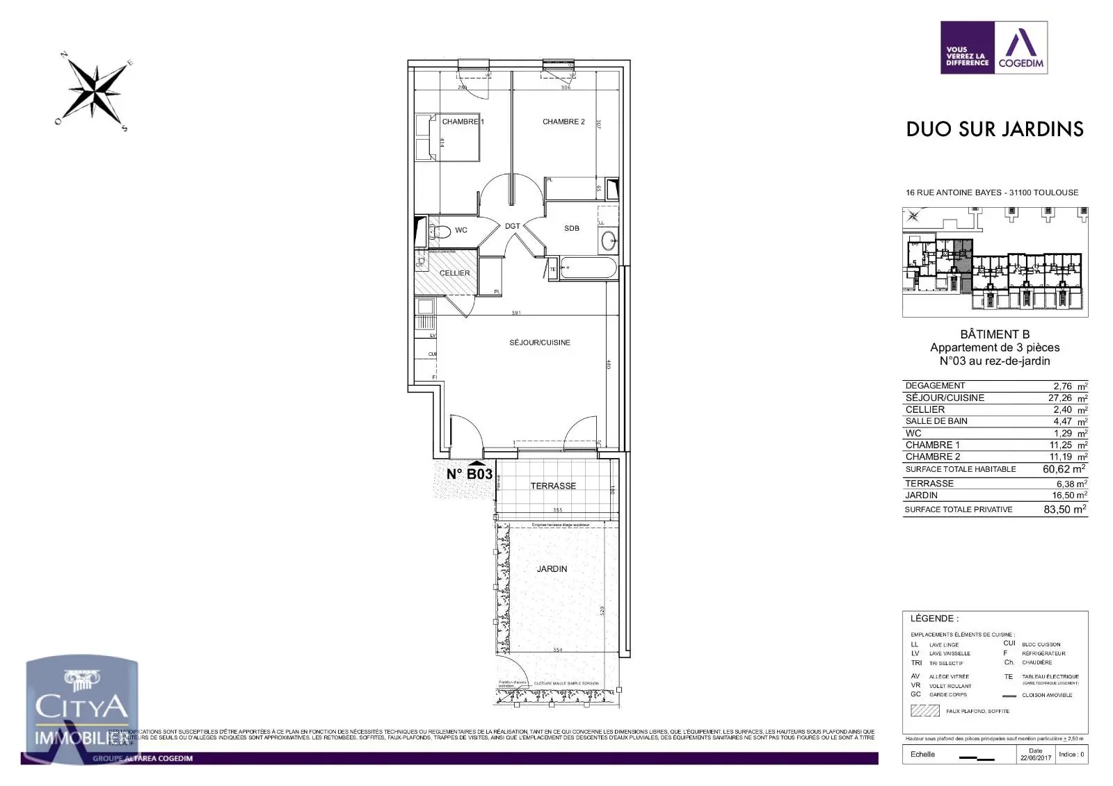 Photo 2 Appartement 3 pièces 60.52m²