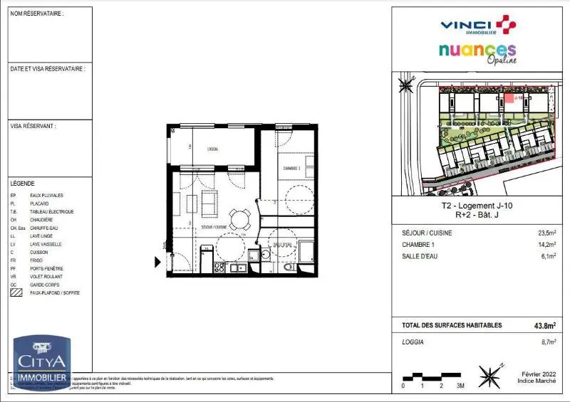 Photo 1 Appartement 2 pièces 43.8m²