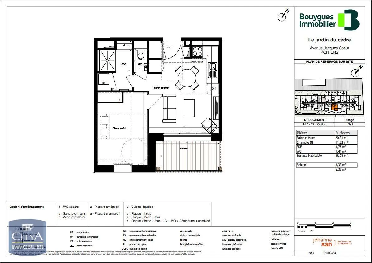 Photo 2 Appartement 2 pièces 38.32m²