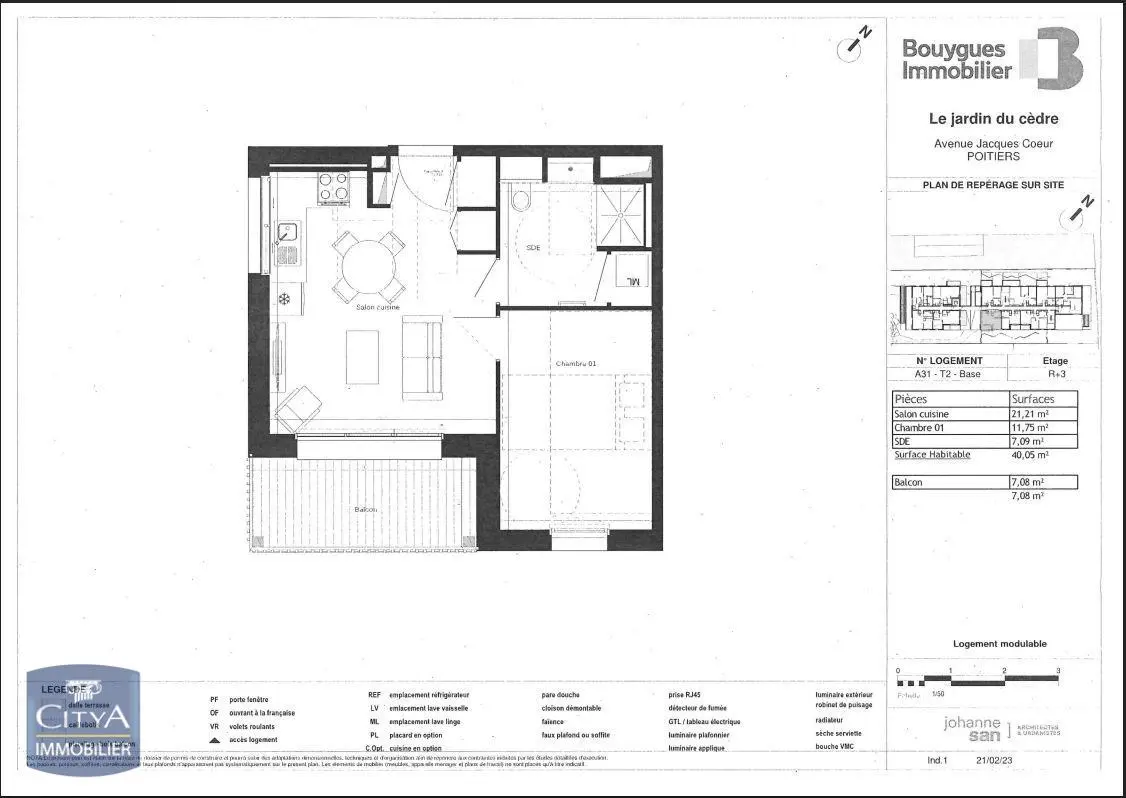 Photo 2 Appartement 2 pièces 40.05m²
