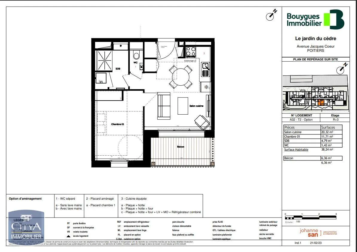 Photo 2 Appartement 2 pièces 38.41m²