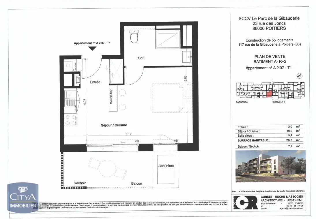 Photo 1 Appartement 1 pièce 28.3m²