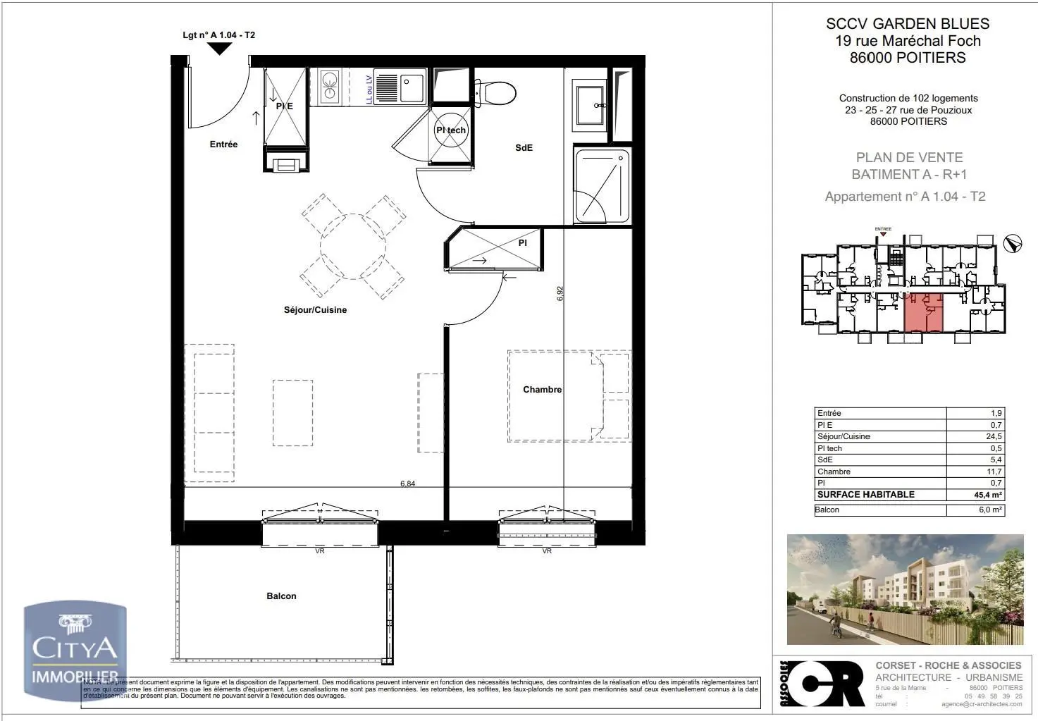 Photo 2 Appartement 2 pièces 45.4m²