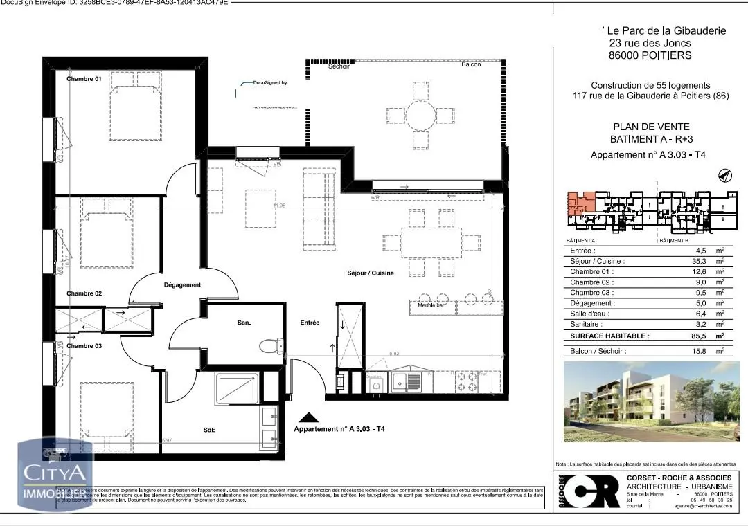 Photo 1 Appartement 4 pièces 85.5m²