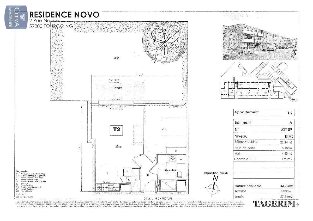 Photo 1 Appartement 2 pièces 43.92m²
