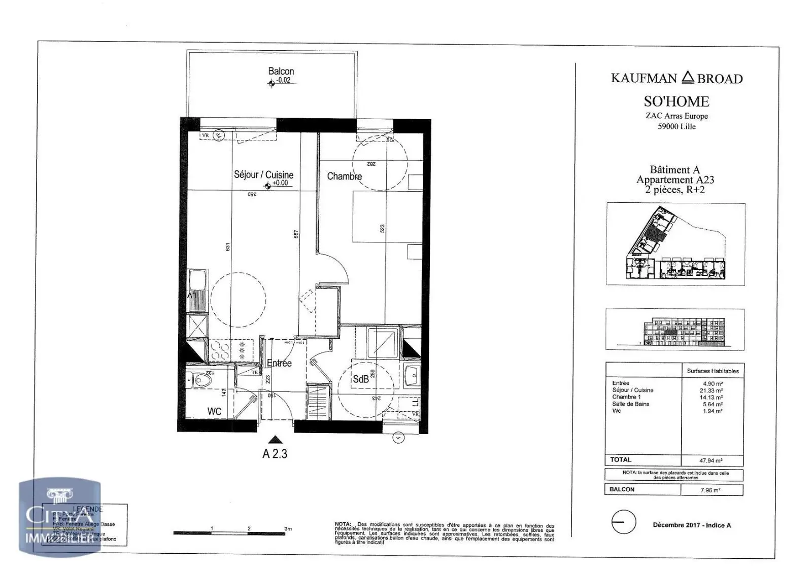 Photo 2 pour Appartement 2 pièces 47.94m² Photo 2 Appartement 2 pièces 47.94m²