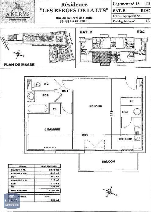 Photo 1 Appartement 2 pièces 47.65m²