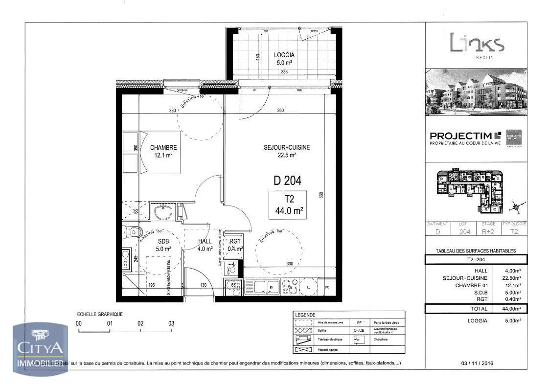 Photo 1 Appartement 2 pièces 44m²
