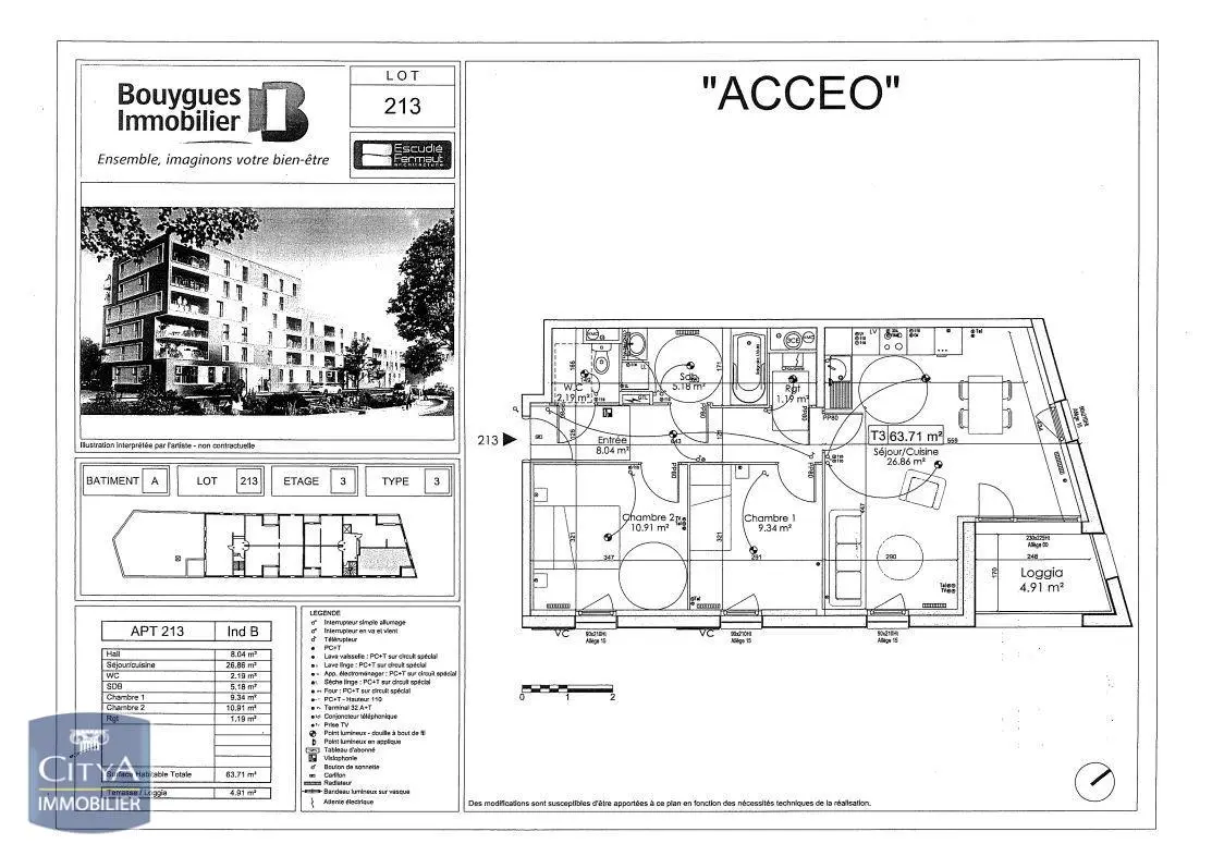 Photo 1 Appartement 3 pièces 63.71m²