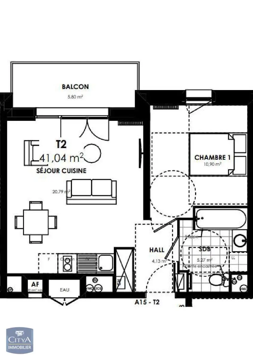 Photo 1 Appartement 2 pièces 41.06m²
