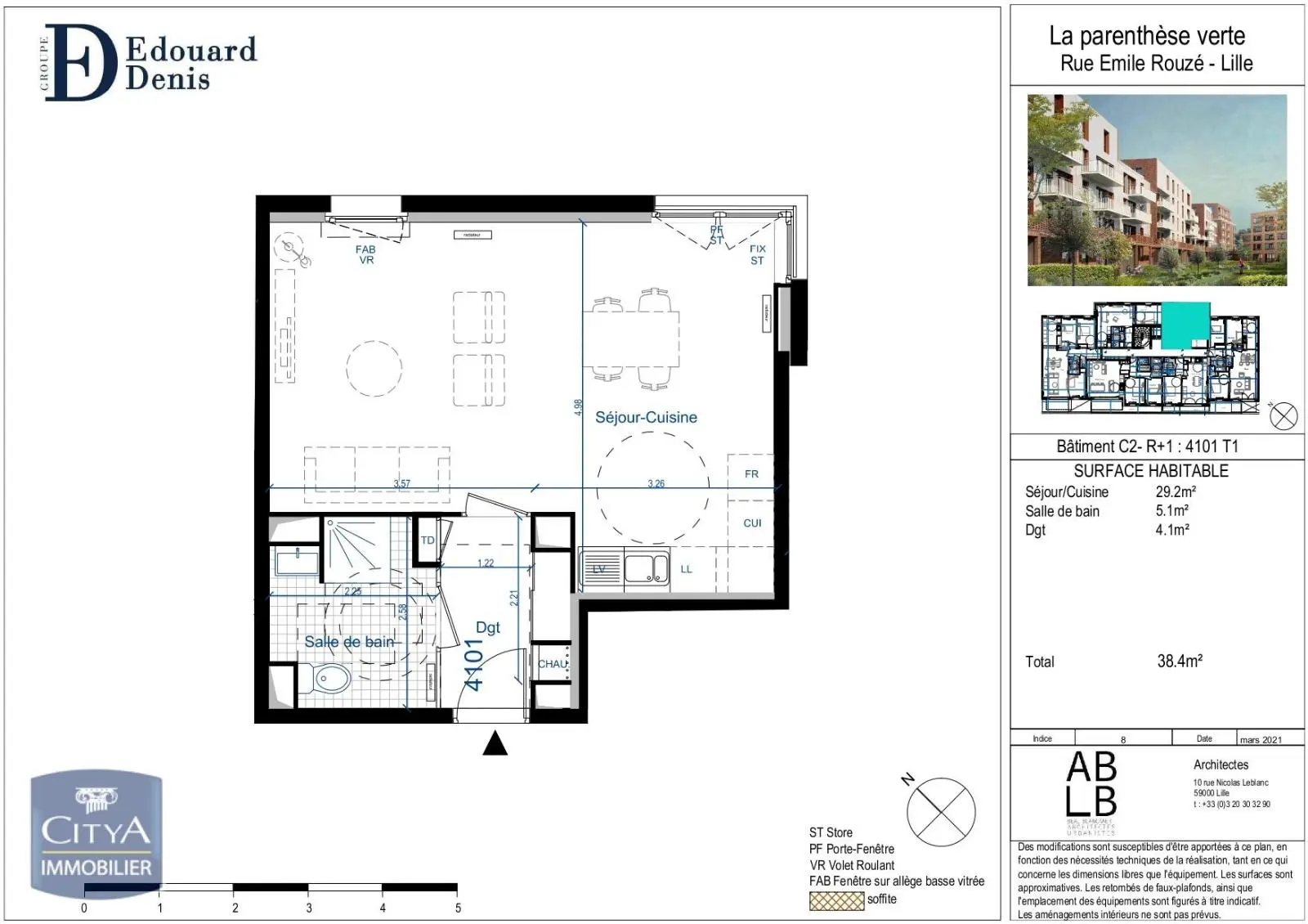 Photo 5 Appartement 1 pièce 38.4m²