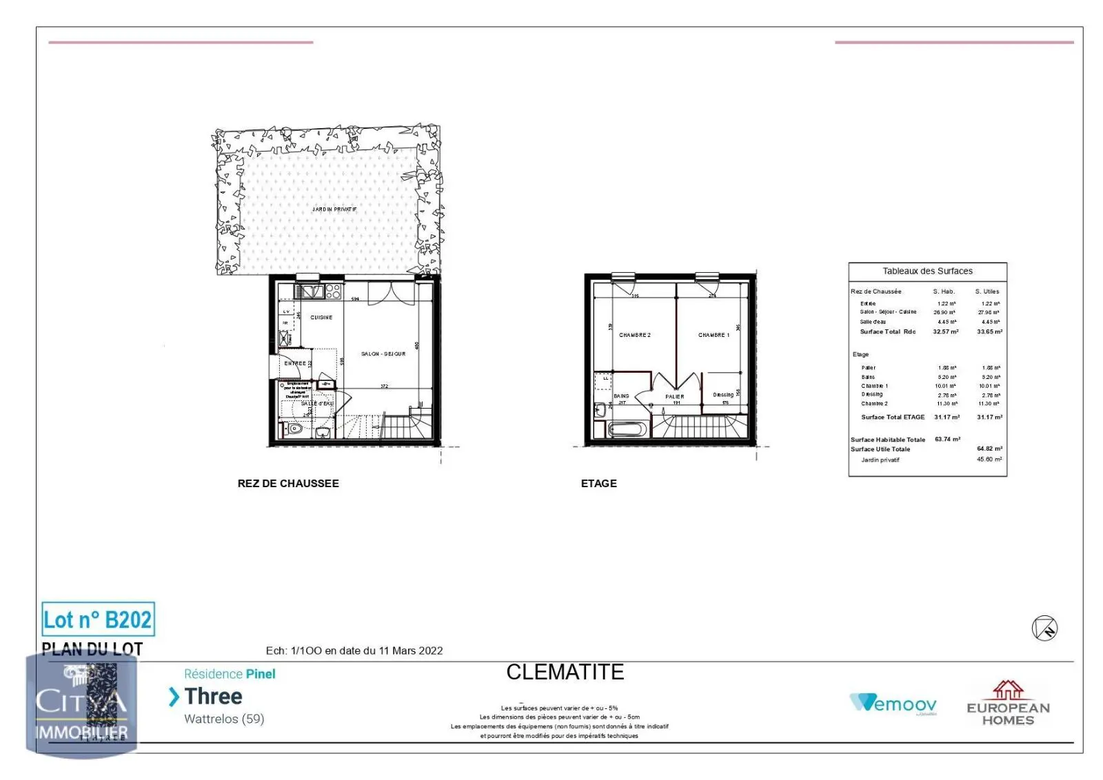 Photo 1 Appartement 3 pièces 63.74m²