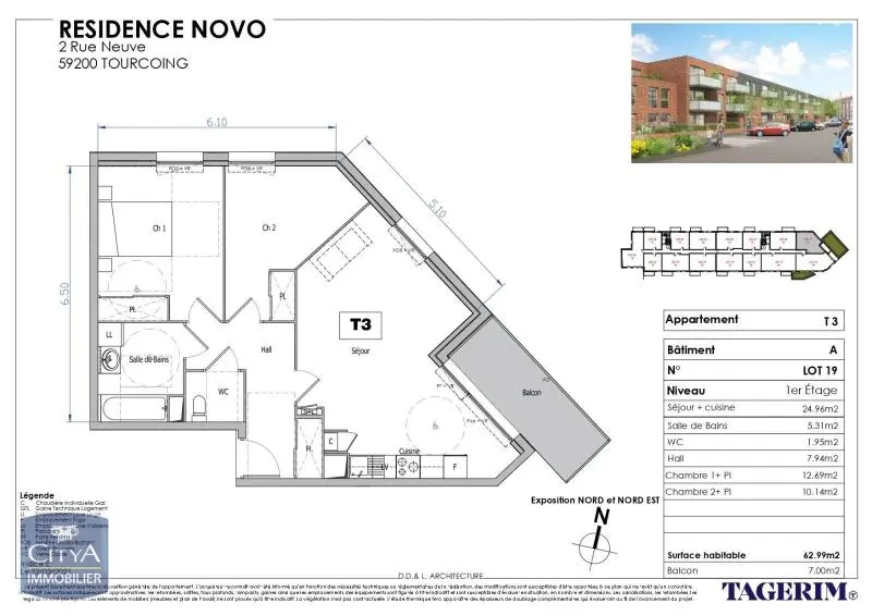 Photo 9 Appartement 3 pièces 62.99m²
