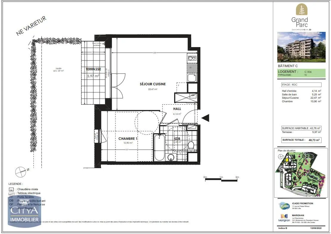 Photo 1 Appartement 2 pièces 42.76m²