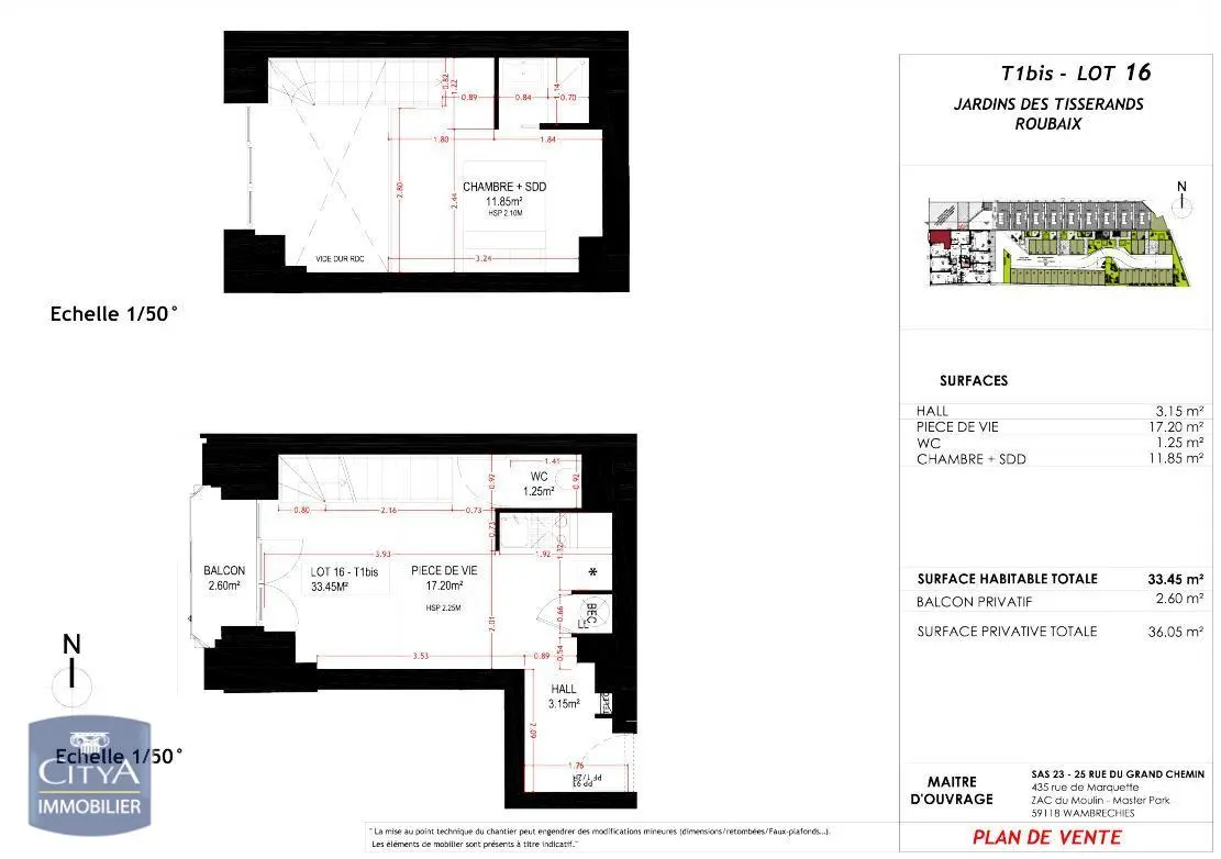Photo 2 Appartement 2 pièces 33.45m²