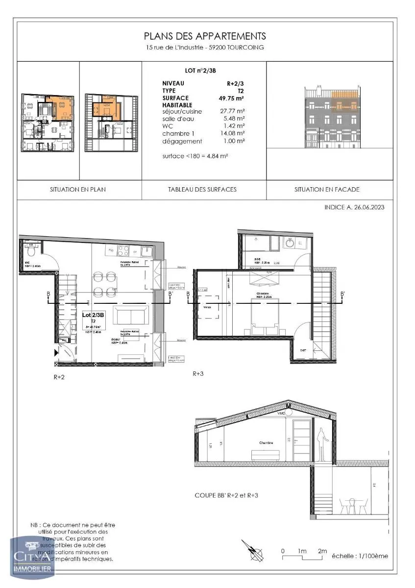 Photo 1 Appartement 2 pièces 49.75m²