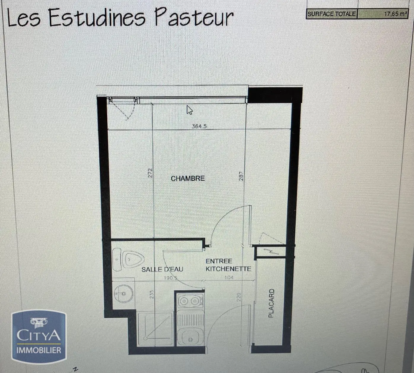 Photo 2 Appartement 1 pièce 17.65m²