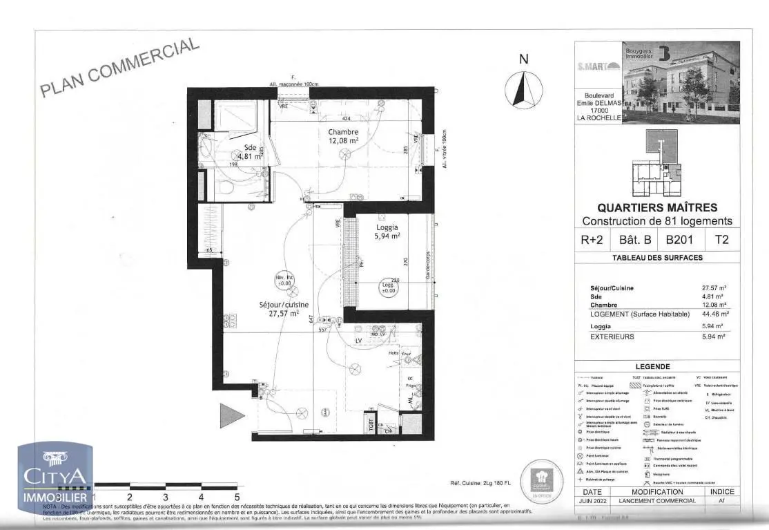 Photo 1 Appartement 2 pièces 44.46m²